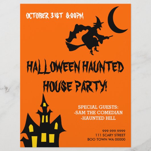 Halloween Griezelfeest Huis Feest Aankondiging Fly Flyer (Voorkant)