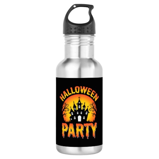 Halloween Griezelfeest Vector Waterfles (Voorkant)