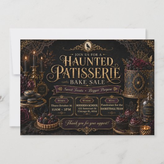 Halloween Griezelfeestartikelen Backverkoop Kaart (Voorkant)