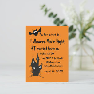 Halloween Griezelfilm Avond Uitnodigingskaart Briefkaart