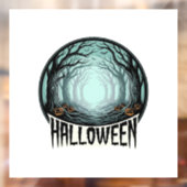 Halloween Griezelig Bos Vintage Gravure Design_1 Raamsticker (Vel 2)
