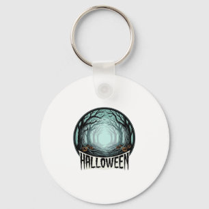 Halloween Griezelig Bos Vintage Gravure Design_1 Sleutelhanger