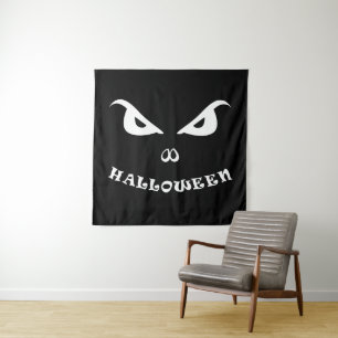 Halloween griezelig eng gezicht wandkleed