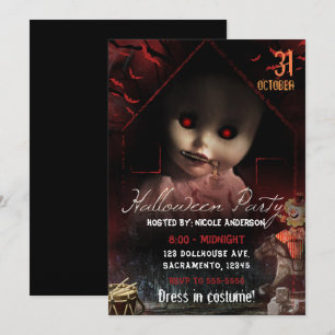 Halloween Griezelig Geestachtig Poppenfeest Kaart