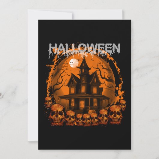 HALLOWEEN GRIEZELIG GEHUCHT HUIS schedels Kaart (Voorkant)