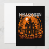 HALLOWEEN GRIEZELIG GEHUCHT HUIS schedels Kaart (Voorkant / Achterkant)
