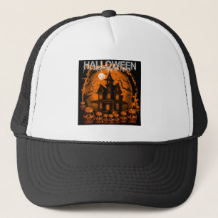 HALLOWEEN GRIEZELIG GEKSTOORD HUIS schedels Trucker Pet