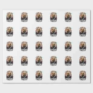 Halloween Griezelig Kasteel Heks Maan Vintage T-sh Cadeaupapier