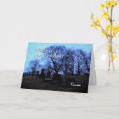 Halloween - Griezelig Kerkhof, voor Neef Kaart (Gele Bloem)