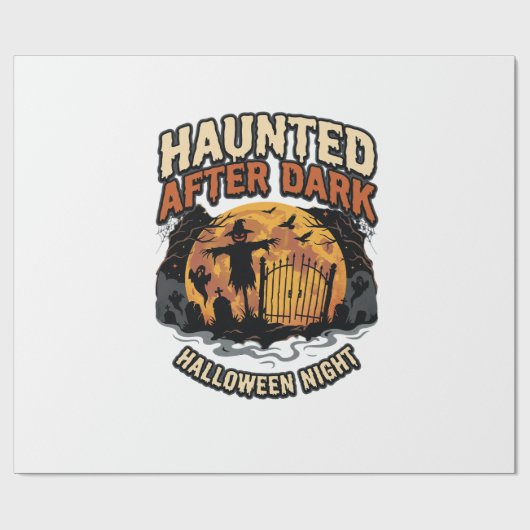 Halloween Griezelig Na Donker Cadeaupapier (Vlak)