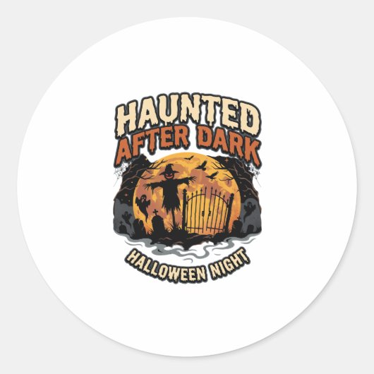 Halloween Griezelig Na Donker Ronde Sticker (Voorkant)