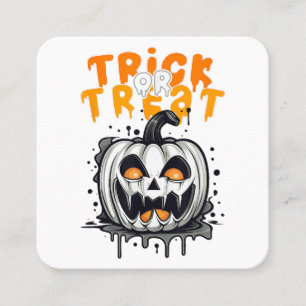 Halloween griezelig Pompoen Ontwerp Trick or Treat Vierkante Visitekaartje