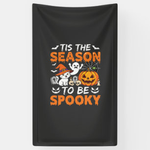 Halloween Griezelig Seizoen Kat Geest Pompoen Spandoek