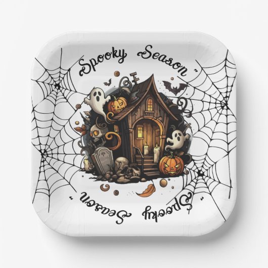 Halloween  👻 griezelig seizoen  💀 Papieren Bord (Voorkant)