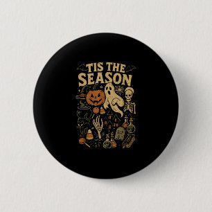 Halloween Griezelig Seizoen Pompoen Heks Het Is He Ronde Button 5,7 Cm