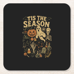Halloween Griezelig Seizoen Pompoen Heks Tis Het S Kartonnen Onderzetters