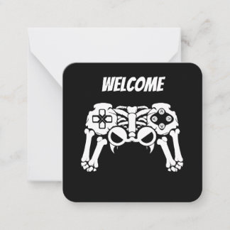 Halloween Griezelig Skelet Gamer Controller Gaming Notitiekaartje