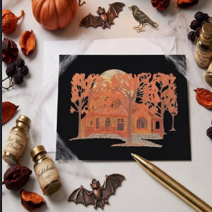 Halloween Griezelig Spokenhuis Briefkaart