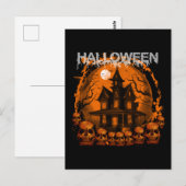 HALLOWEEN GRIEZELIG SPOOKHUIS schedels Briefkaart (Voorkant / Achterkant)