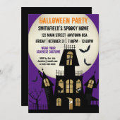 Halloween griezelig spookhuis Volle Maan Cartoon Kaart (Voorkant / Achterkant)