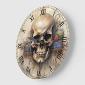 Halloween griezelig spooky  schedel grote klok (Hoek)