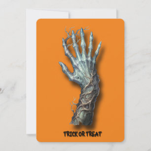Halloween griezelig spooky zombie hand uitnodiging