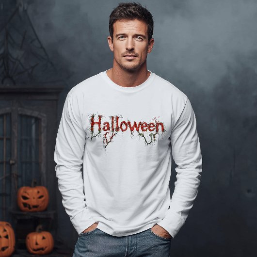 Halloween, griezelig, wijnstokken, wortels, rode l Tri-Blend shirt