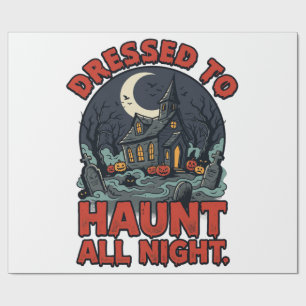 Halloween Griezelige Begraafplaats Kostuum Nacht Cadeaupapier