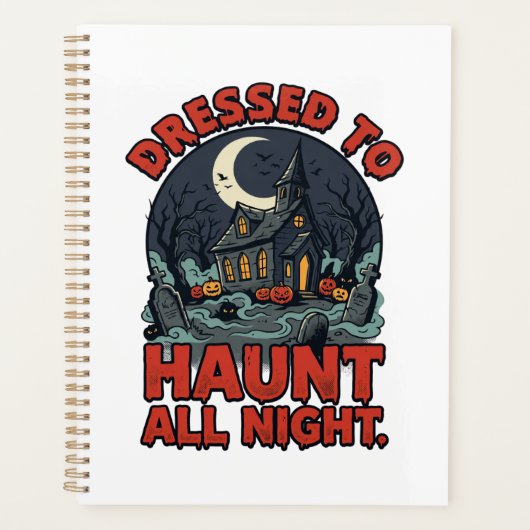 Halloween Griezelige Begraafplaats Kostuum Nacht Planner (Voorkant)