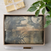 Halloween griezelige bos volle maan spookhuis tissuepapier (Geschenk)