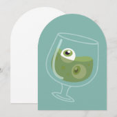 Halloween griezelige cocktail oogbollen griezelige kaart (Voorkant / Achterkant)