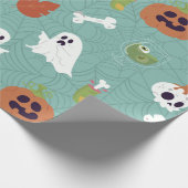 Halloween griezelige cocktail pompoen geest cadeaupapier (Hoek)