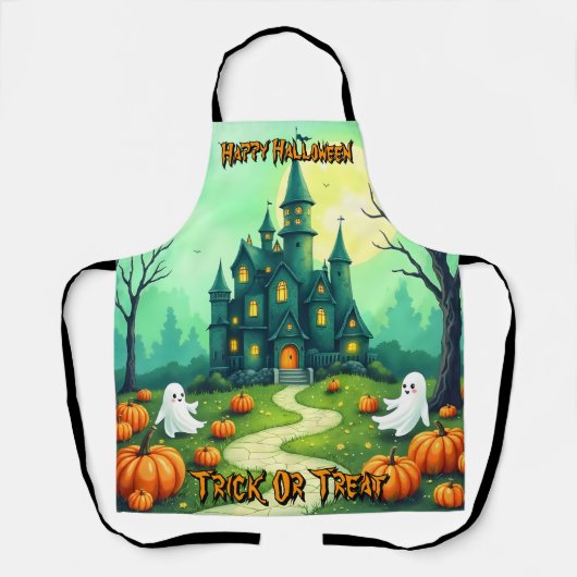 Halloween Griezelige Cute Moderne Collectie Schort (Voorkant)
