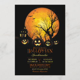 Halloween Griezelige Donkere Volle Maan Jack O Lan Kaart