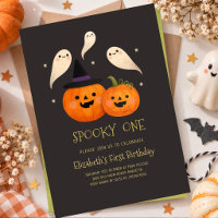 Halloween griezelige eerste verjaardagsuitnodiging