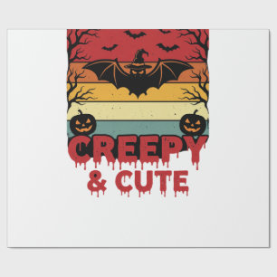 Halloween griezelige en schattige vintage vleermui cadeaupapier