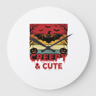 Halloween griezelige en schattige vintage vleermui grote klok