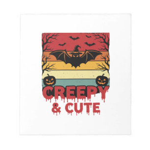 Halloween griezelige en schattige vintage vleermui notitieblok