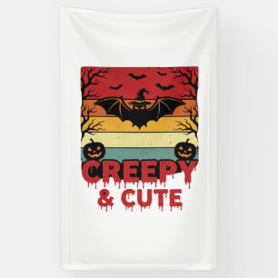 Halloween griezelige en schattige vintage vleermui spandoek