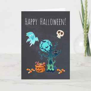 Halloween Griezelige Enge Geesten Vleermuizen Sche Kaart