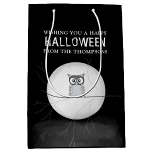 Halloween Griezelige Enge Sfeervolle Uil  Medium Cadeauzakje