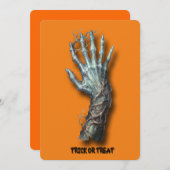 Halloween Griezelige Enge Zombie Hand Uitnodiging  (Voorkant / Achterkant)