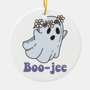 Halloween Griezelige Geest Boe Jee Boe  Keramisch Ornament