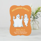 Halloween Griezelige Geest Uitnodiging (Staand voorkant)