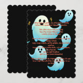 Halloween Griezelige Geest Uitnodiging (Voorkant / Achterkant)