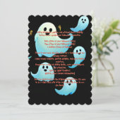 Halloween Griezelige Geest Uitnodiging (Staand voorkant)
