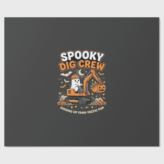 Halloween Griezelige Graafploeg Cadeaupapier (Vlak)