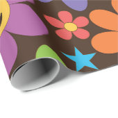 Halloween Griezelige Groovy Bloemen Cadeaupapier (Rol Hoek)