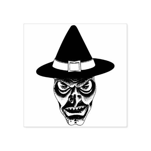  Halloween griezelige heks Rubberstempel (Afrduk)