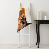 Halloween griezelige kat throw deken (In situ)